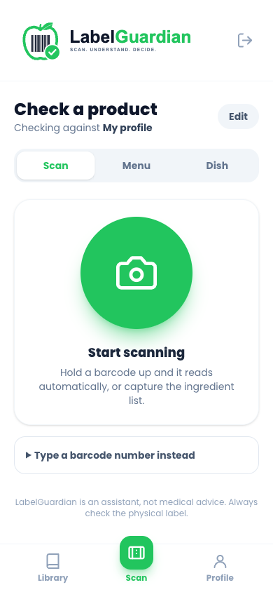 One tap to scan